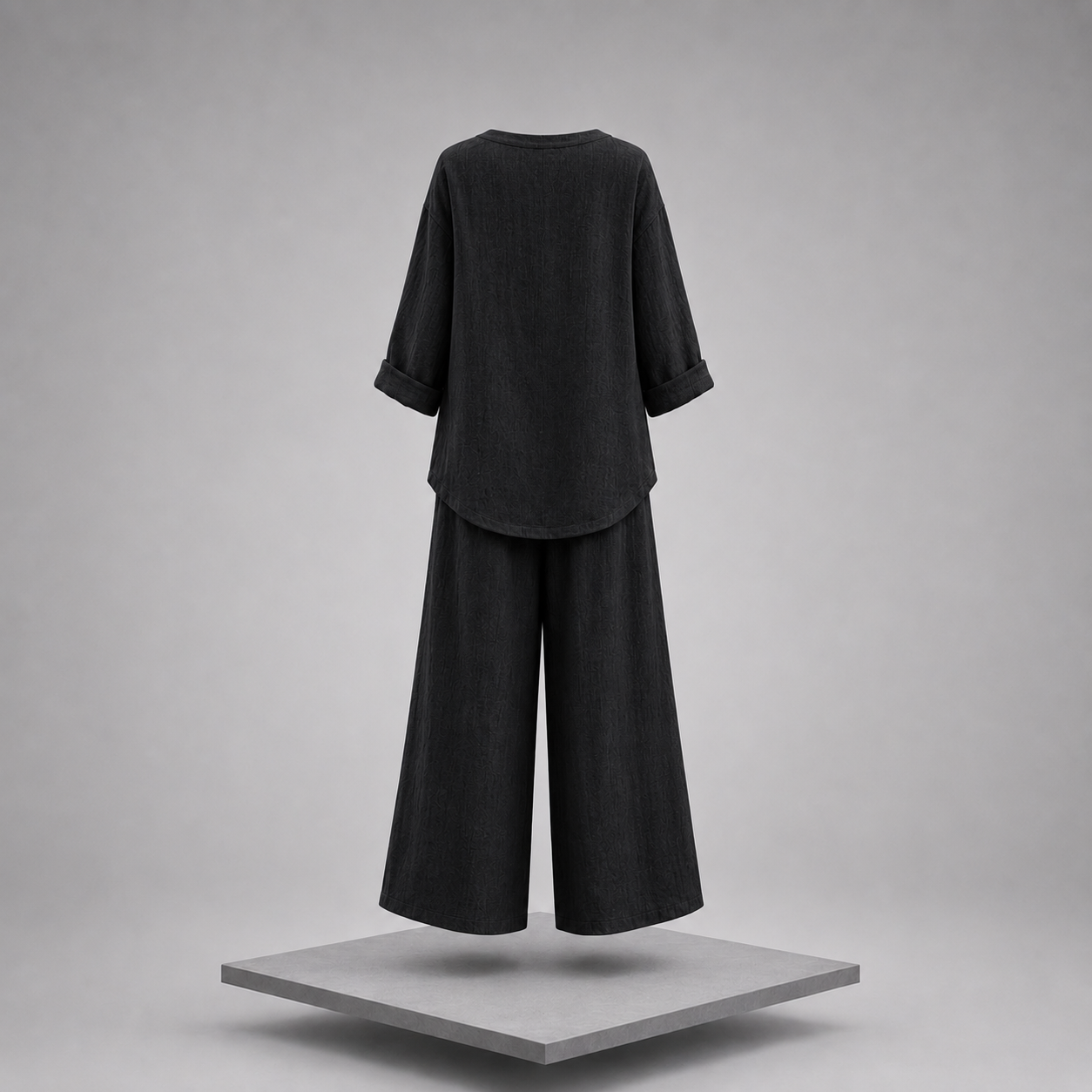 V-Neck Top & Wide-Leg Pants Set